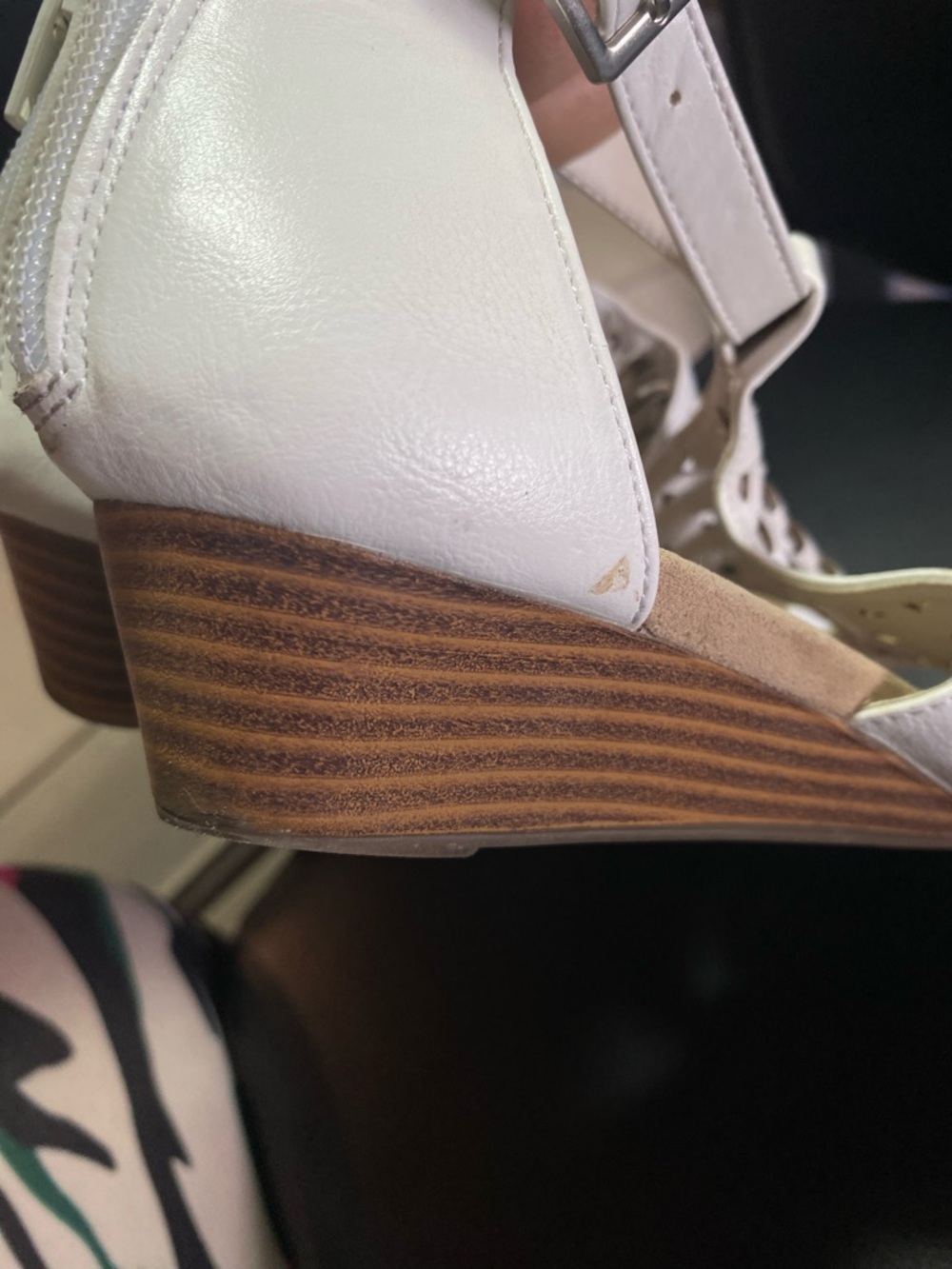 St. John’s Bay White Wedge Sandals with Braided Detail Size 7.5 - Picture 7 of 9